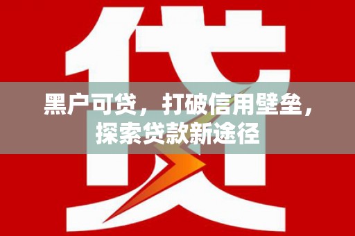 康县黑户可贷，打破信用壁垒，探索贷款新途径