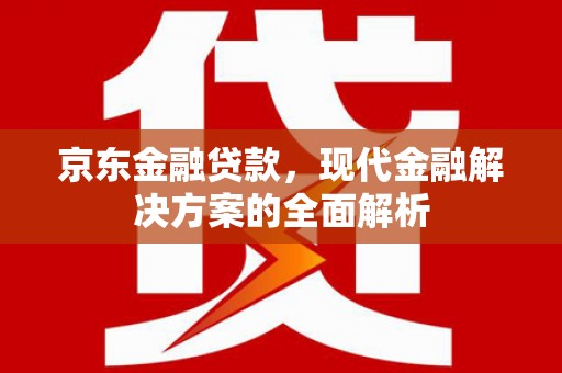 郴州京东金融贷款，现代金融解决方案的全面解析