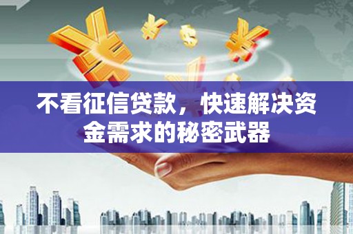 修水不看征信贷款，快速解决资金需求的秘密武器
