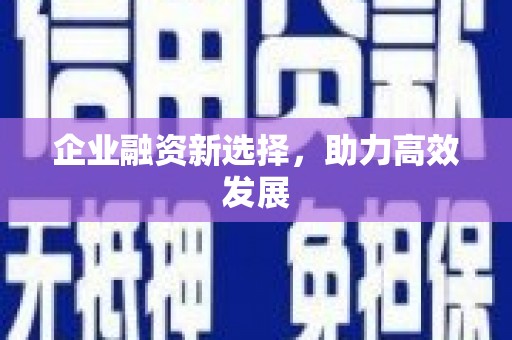 安吉企业融资新选择，助力高效发展